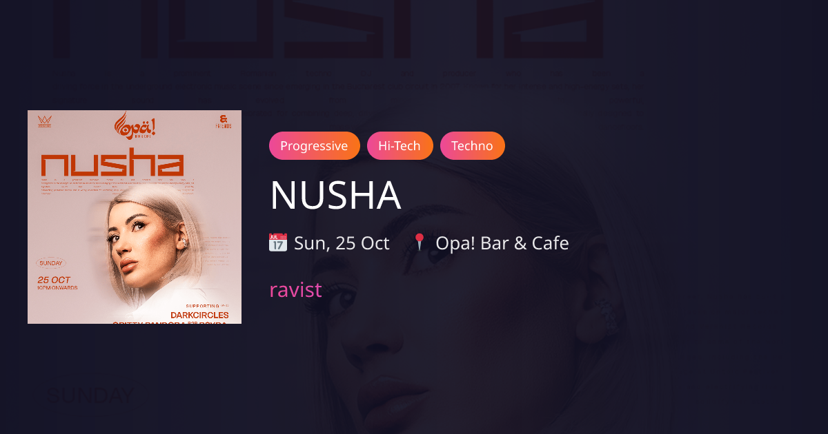 NUSHA at OPA! Bar & Cafe in Mumbai, India